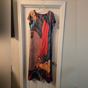 Colorful Abstract Print Dress